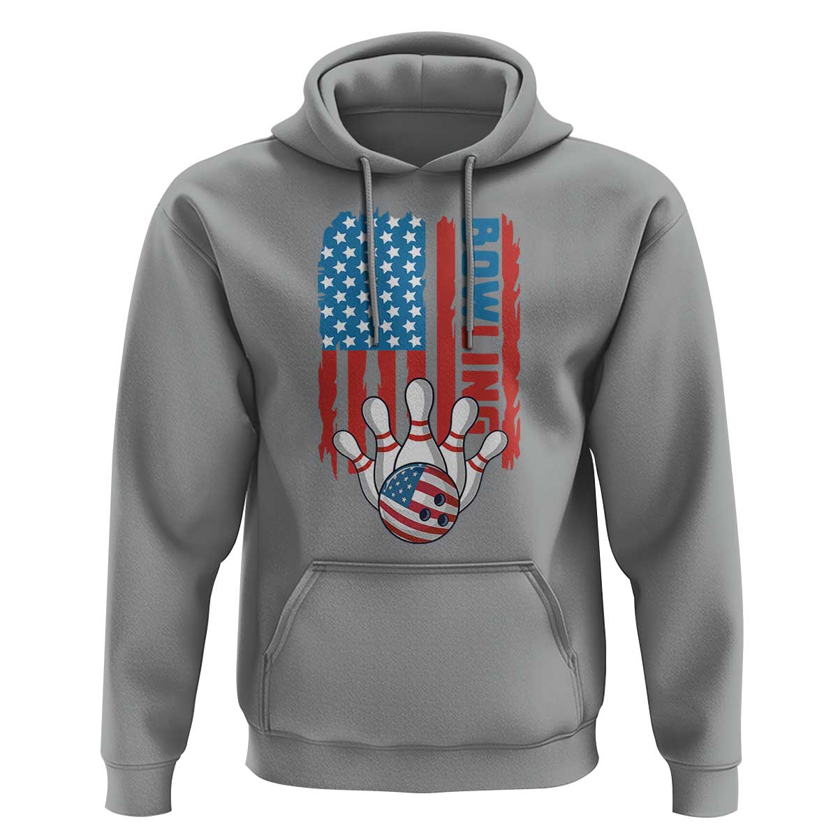 American Flag Patriotic Bowling Hoodie Bowler Gift - Wonder Print Shop
