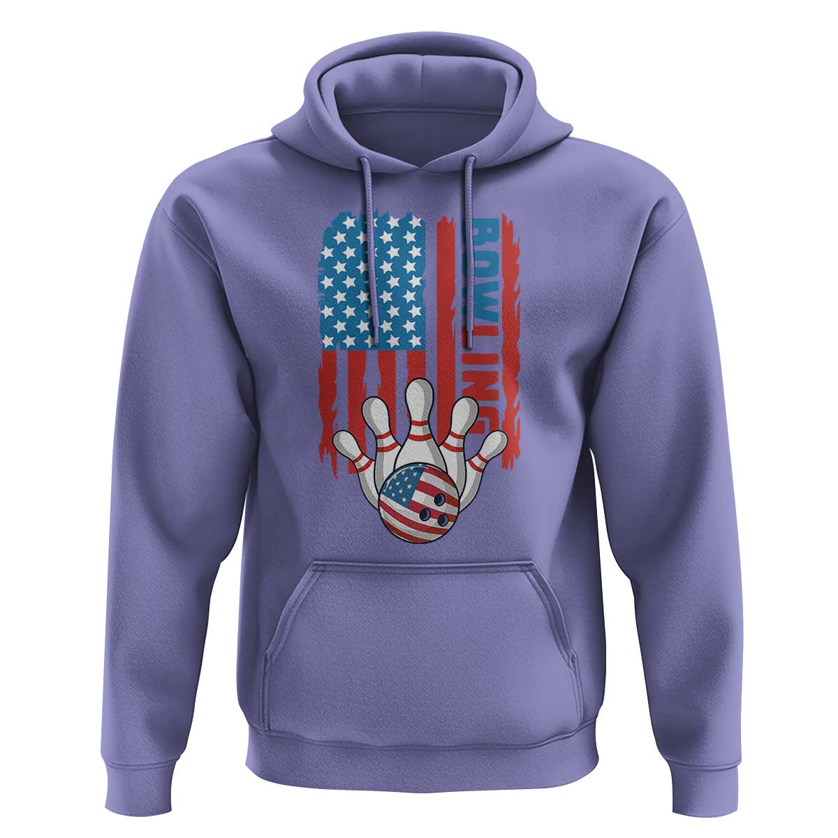 American Flag Patriotic Bowling Hoodie Bowler Gift - Wonder Print Shop