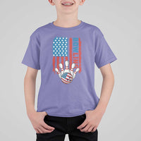 American Flag Patriotic Bowling T Shirt For Kid Bowler Gift - Wonder Print Shop