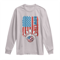 American Flag Patriotic Bowling Long Sleeve Shirt Bowler Gift - Wonder Print Shop