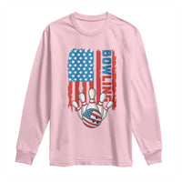 American Flag Patriotic Bowling Long Sleeve Shirt Bowler Gift - Wonder Print Shop