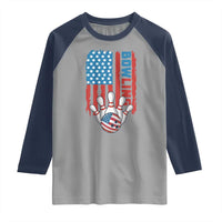American Flag Patriotic Bowling Raglan Shirt Bowler Gift - Wonder Print Shop