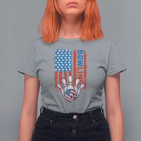 American Flag Patriotic Bowling T Shirt For Women Bowler Gift - Wonder Print Shop