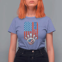 American Flag Patriotic Bowling T Shirt For Women Bowler Gift - Wonder Print Shop