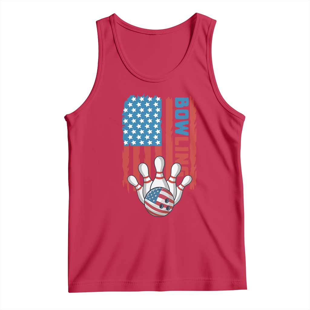 American Flag Patriotic Bowling Tank Top Bowler Gift - Wonder Print Shop