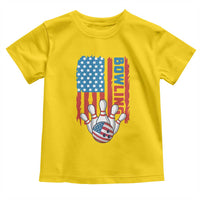 American Flag Patriotic Bowling Toddler T Shirt Bowler Gift - Wonder Print Shop