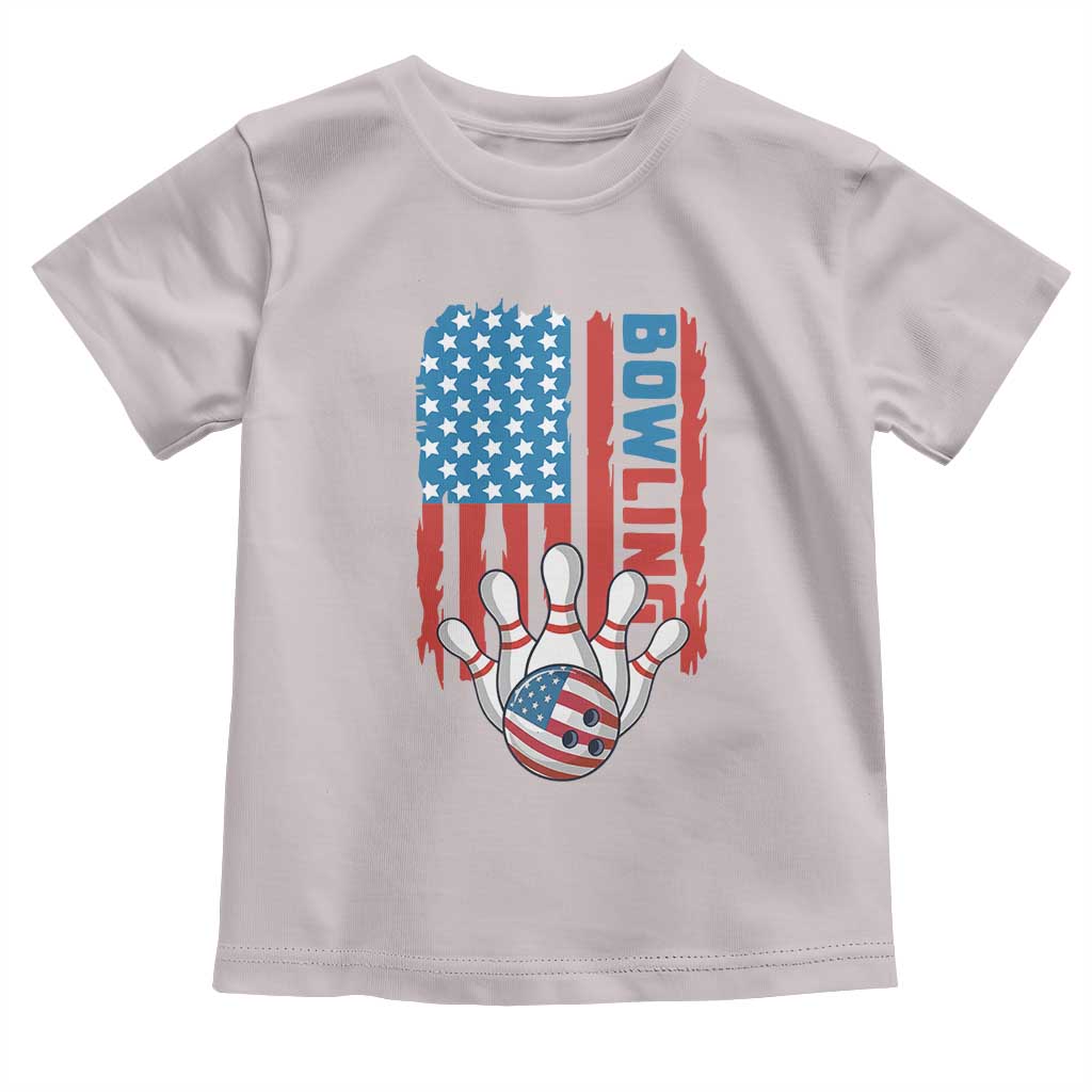 American Flag Patriotic Bowling Toddler T Shirt Bowler Gift - Wonder Print Shop
