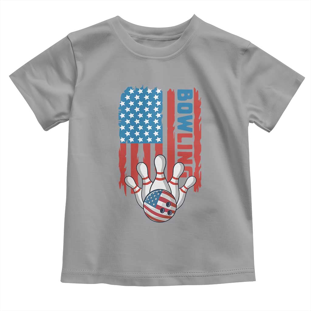 American Flag Patriotic Bowling Toddler T Shirt Bowler Gift - Wonder Print Shop