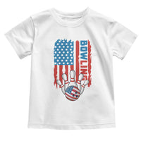 American Flag Patriotic Bowling Toddler T Shirt Bowler Gift - Wonder Print Shop