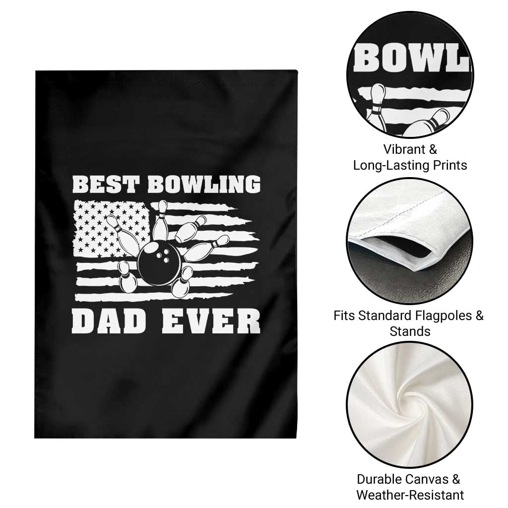 Best Bowling Dad Ever Garden Flag American Flag Patriotic Bowler Gift - Wonder Print Shop