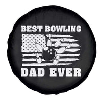 Best Bowling Dad Ever Spare Tire Cover American Flag Patriotic Bowler Gift - Wonder Print Shop