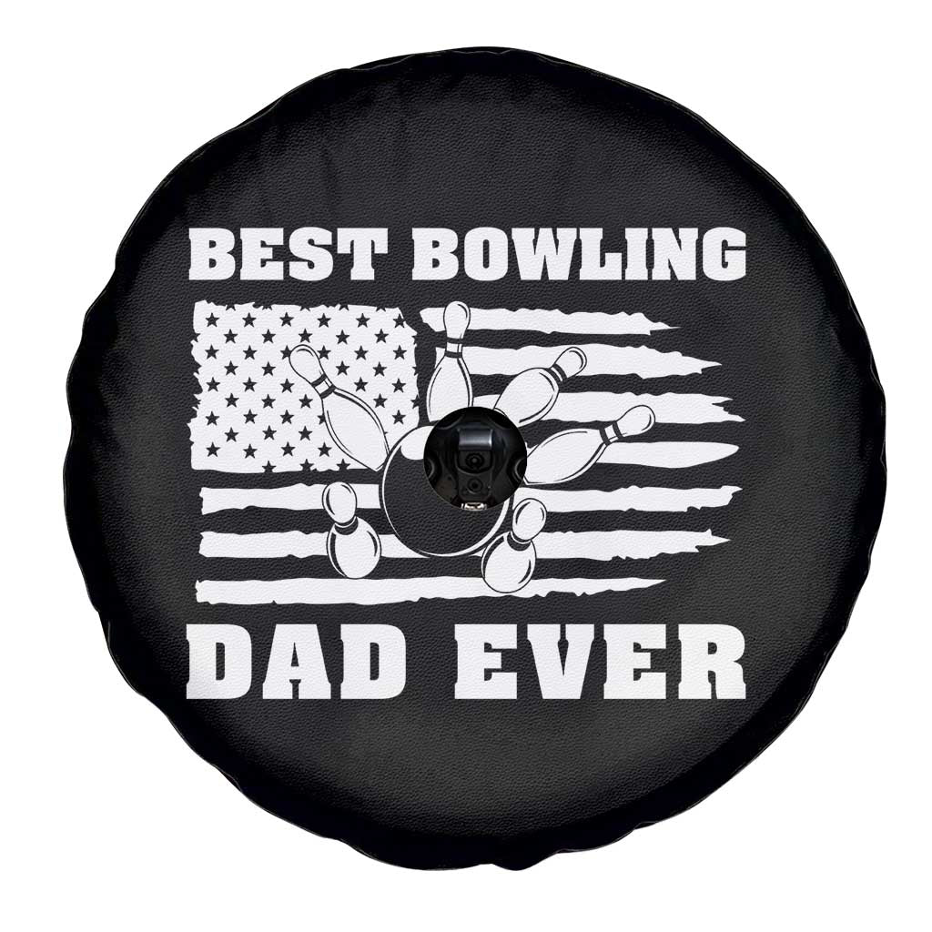 Best Bowling Dad Ever Spare Tire Cover American Flag Patriotic Bowler Gift - Wonder Print Shop