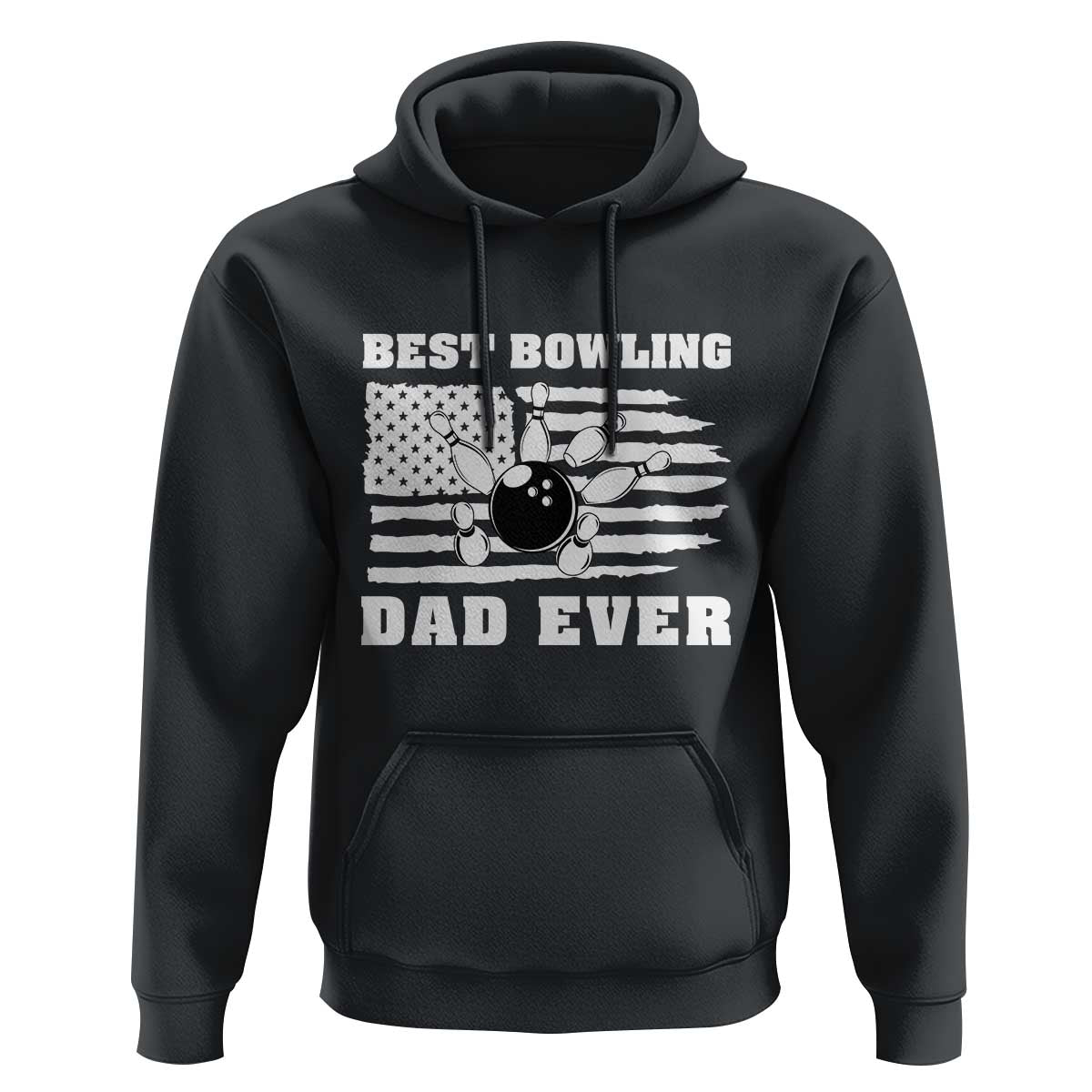 Best Bowling Dad Ever Hoodie American Flag Patriotic Bowler Gift - Wonder Print Shop