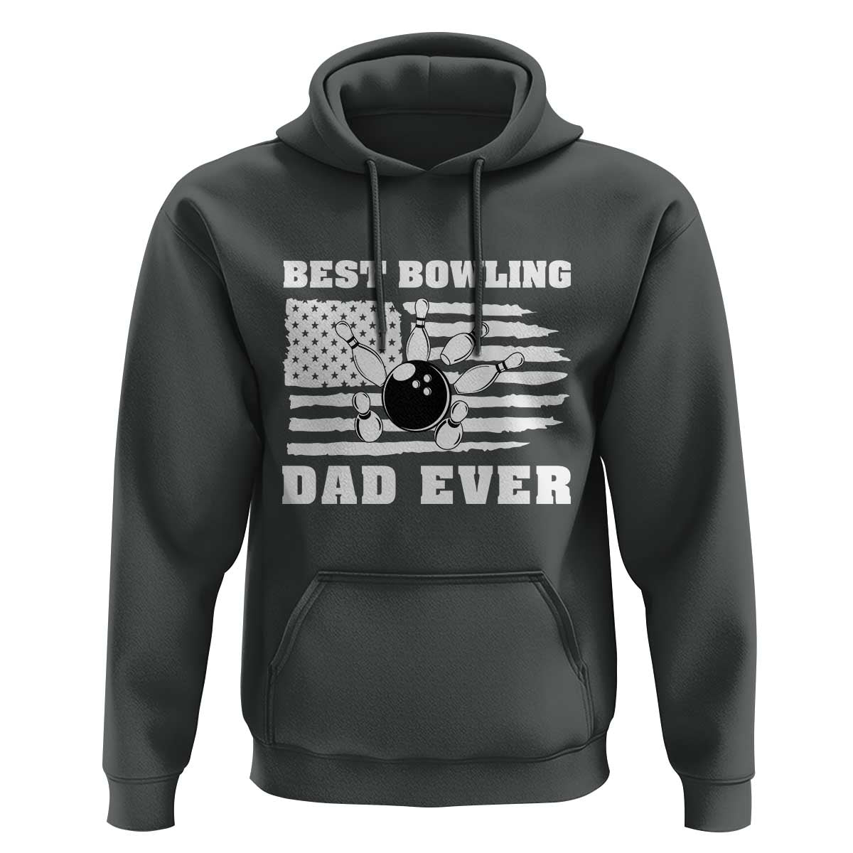 Best Bowling Dad Ever Hoodie American Flag Patriotic Bowler Gift - Wonder Print Shop
