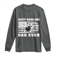 Best Bowling Dad Ever Long Sleeve Shirt American Flag Patriotic Bowler Gift - Wonder Print Shop