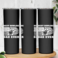 Best Bowling Dad Ever Skinny Tumbler American Flag Patriotic Bowler Gift - Wonder Print Shop