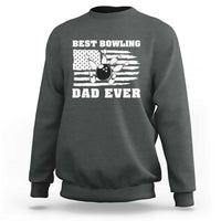 Best Bowling Dad Ever Sweatshirt American Flag Patriotic Bowler Gift - Wonder Print Shop