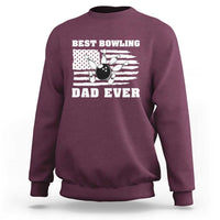 Best Bowling Dad Ever Sweatshirt American Flag Patriotic Bowler Gift - Wonder Print Shop