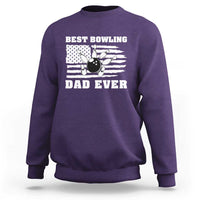 Best Bowling Dad Ever Sweatshirt American Flag Patriotic Bowler Gift - Wonder Print Shop