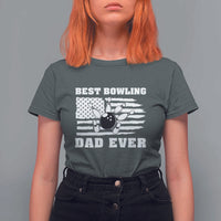 Best Bowling Dad Ever T Shirt For Women American Flag Patriotic Bowler Gift - Wonder Print Shop