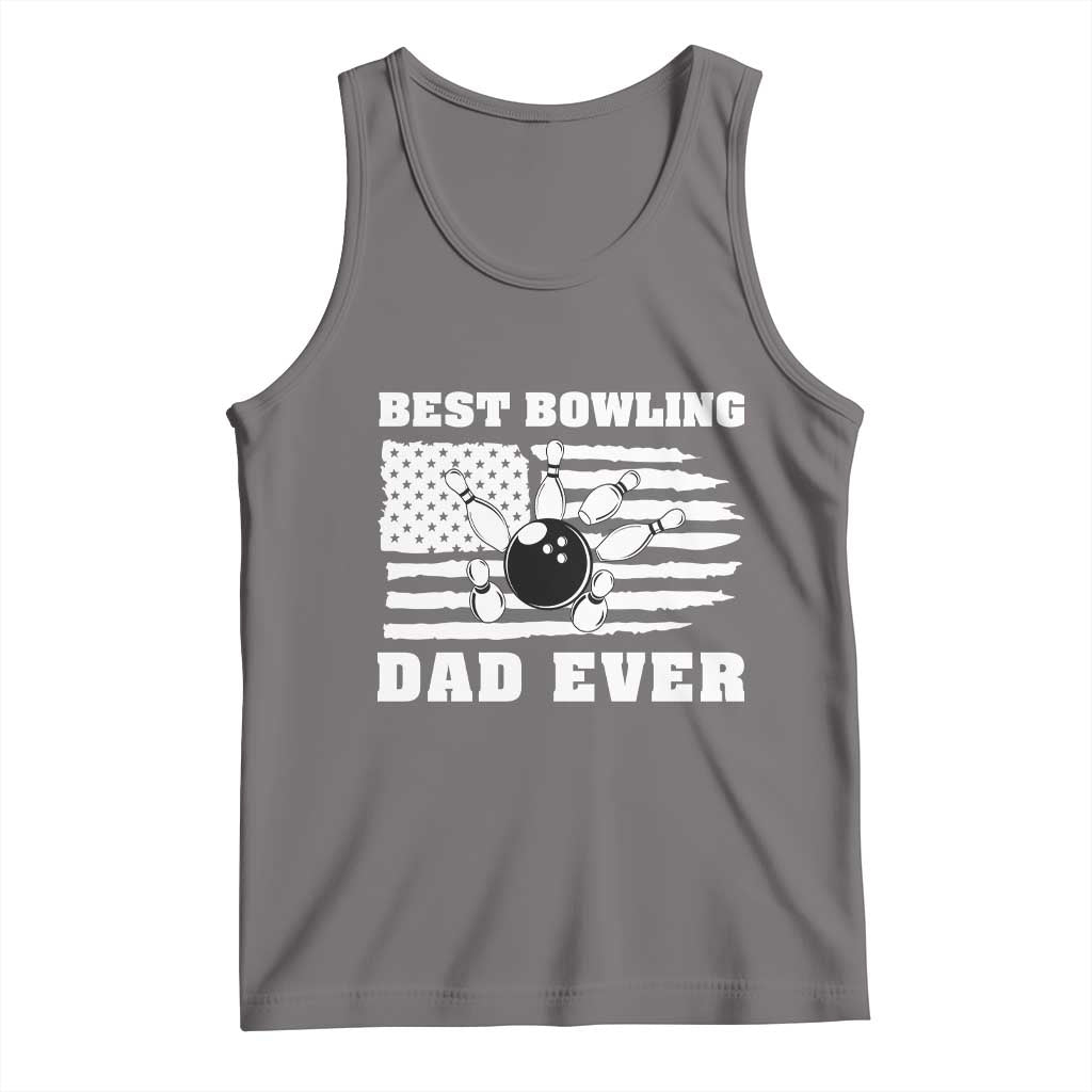 Best Bowling Dad Ever Tank Top American Flag Patriotic Bowler Gift - Wonder Print Shop
