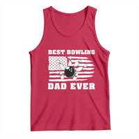 Best Bowling Dad Ever Tank Top American Flag Patriotic Bowler Gift - Wonder Print Shop