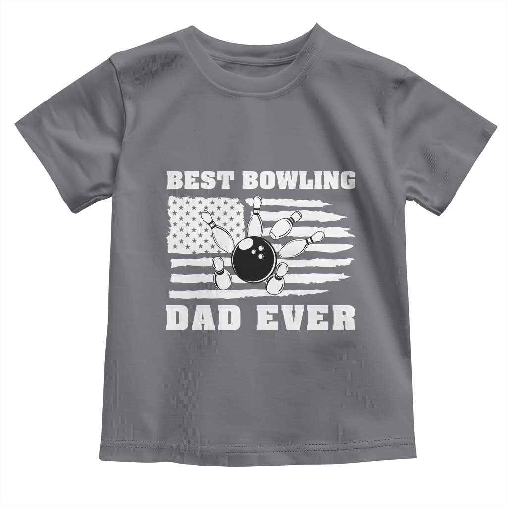 Best Bowling Dad Ever Toddler T Shirt American Flag Patriotic Bowler Gift - Wonder Print Shop