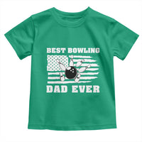 Best Bowling Dad Ever Toddler T Shirt American Flag Patriotic Bowler Gift - Wonder Print Shop