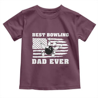 Best Bowling Dad Ever Toddler T Shirt American Flag Patriotic Bowler Gift - Wonder Print Shop