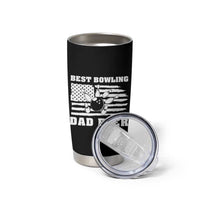 Best Bowling Dad Ever Tumbler Cup American Flag Patriotic Bowler Gift - Wonder Print Shop