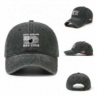 Best Bowling Dad Ever Washed Cotton Baseball Cap American Flag Patriotic Bowler Gift