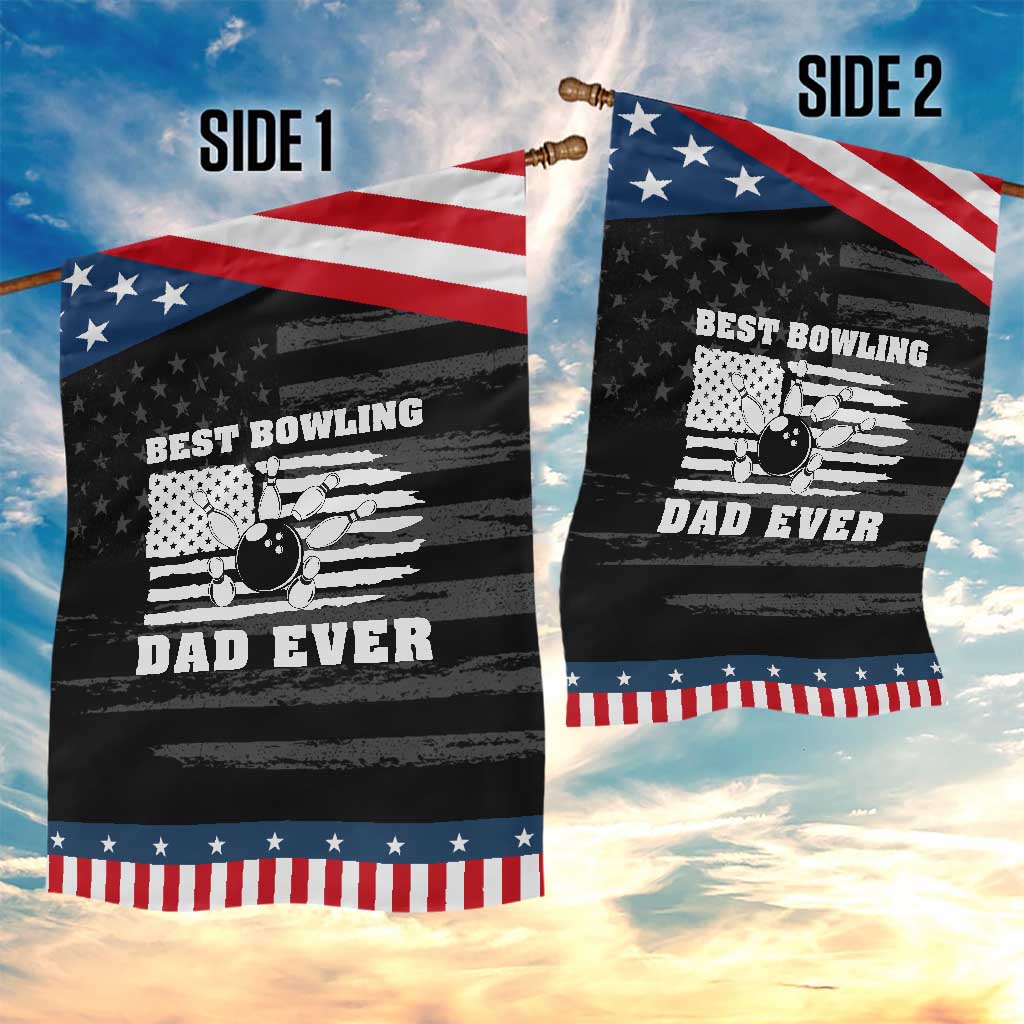 Best Bowling Dad Ever Garden Flag American Flag Patriotic Bowler Gift