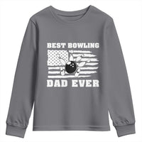 Best Bowling Dad Ever Youth Sweatshirt American Flag Patriotic Bowler Gift - Wonder Print Shop