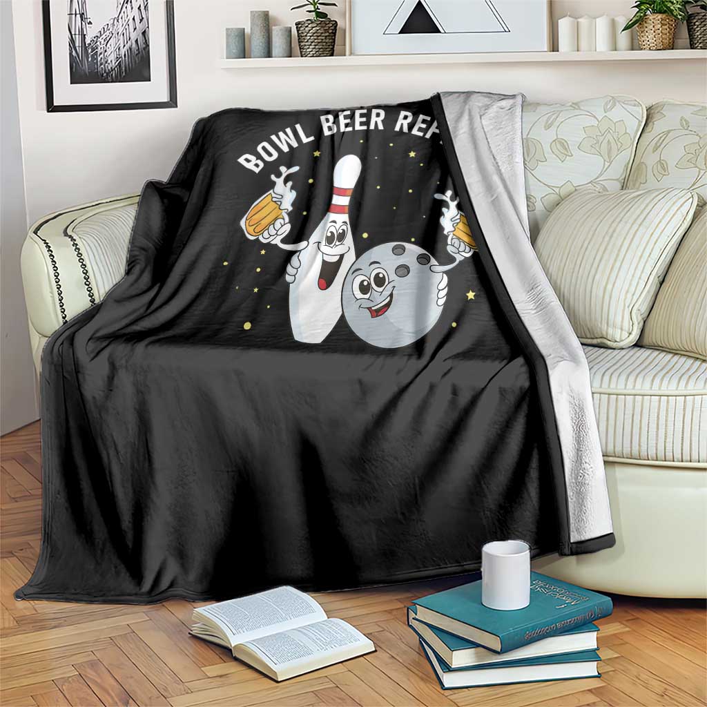 Funny Bowling Beer Lover Gift Throw Blanket Bowl Beer Repeat - Wonder Print Shop