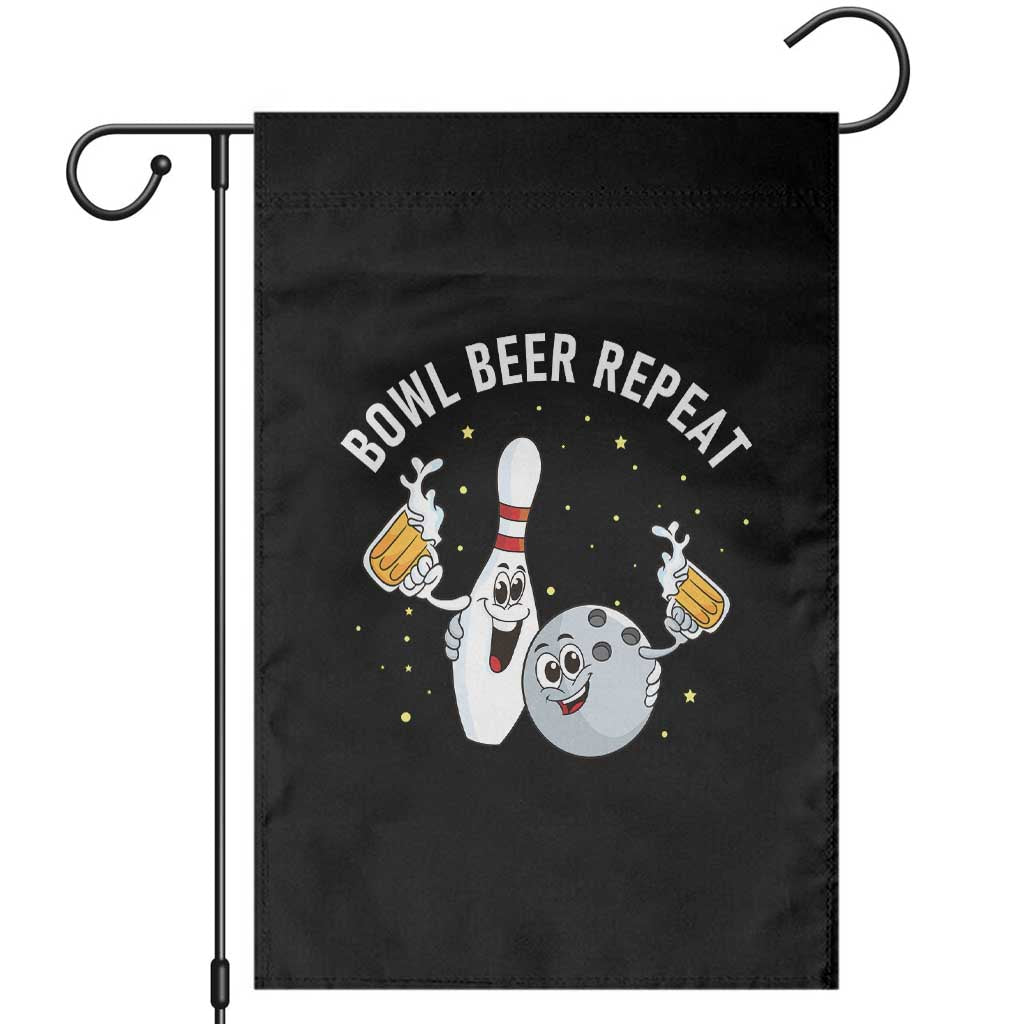 Funny Bowling Beer Lover Gift Garden Flag Bowl Beer Repeat - Wonder Print Shop