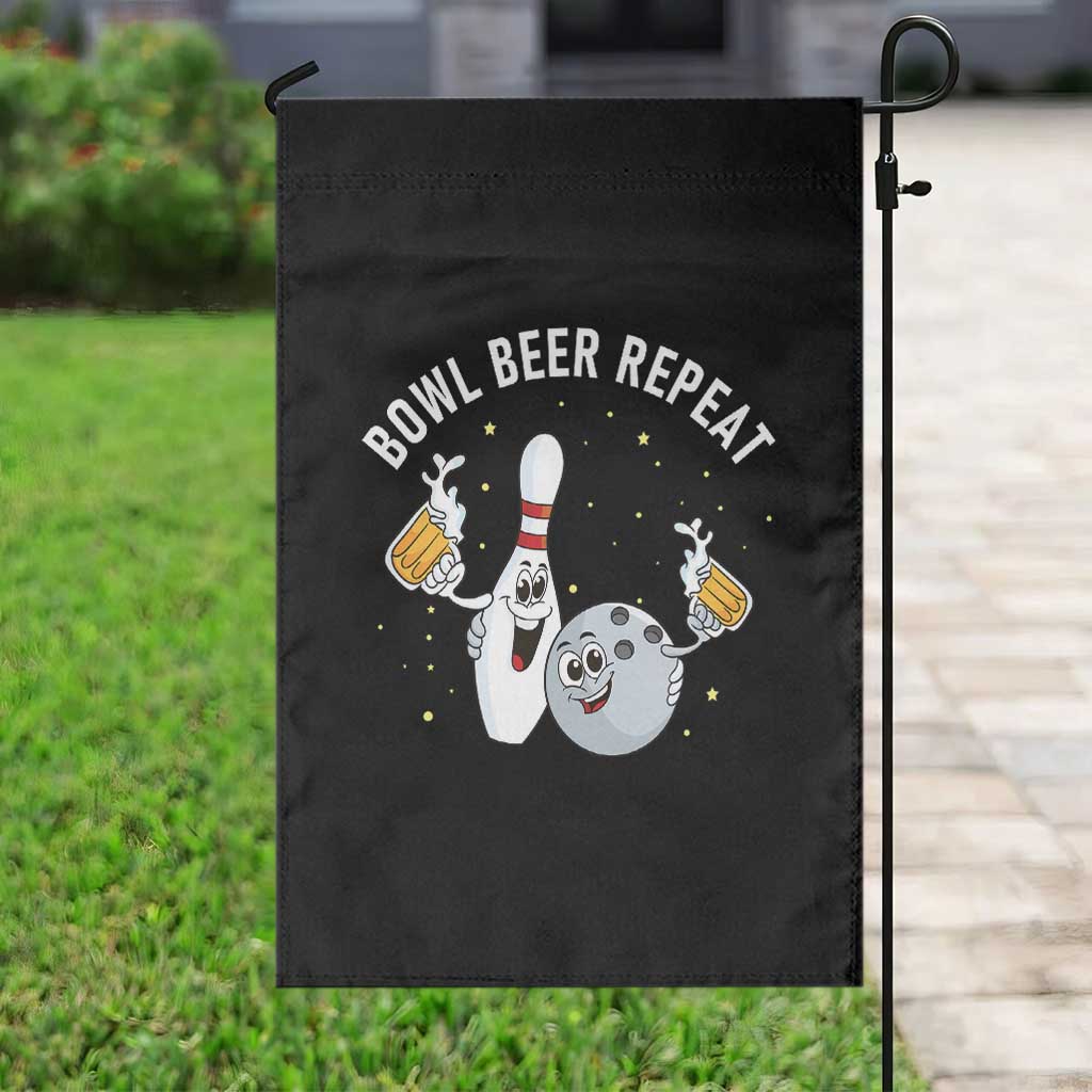 Funny Bowling Beer Lover Gift Garden Flag Bowl Beer Repeat - Wonder Print Shop