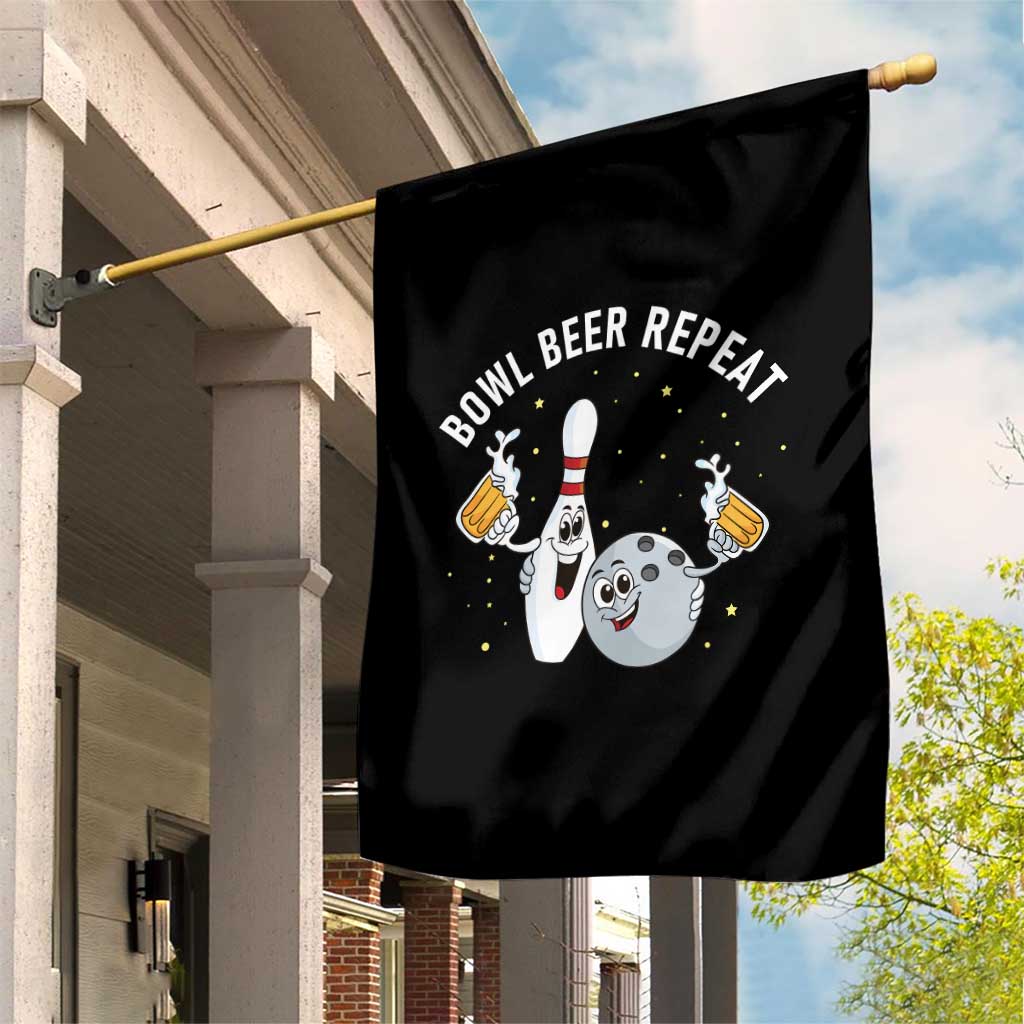 Funny Bowling Beer Lover Gift Garden Flag Bowl Beer Repeat - Wonder Print Shop