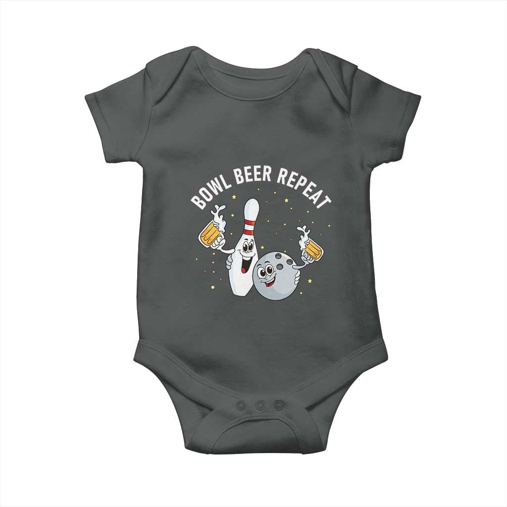 Funny Bowling Beer Lover Gift Baby Onesie Bowl Beer Repeat - Wonder Print Shop