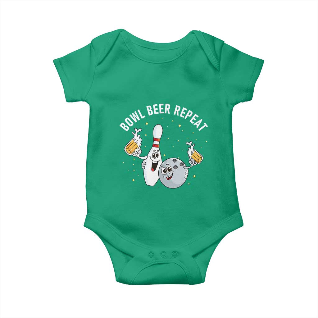Funny Bowling Beer Lover Gift Baby Onesie Bowl Beer Repeat - Wonder Print Shop