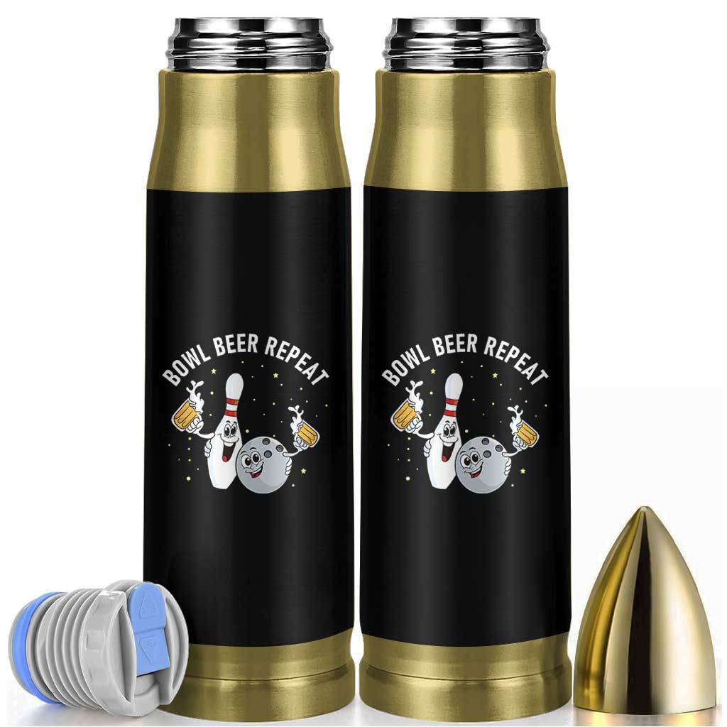 Funny Bowling Beer Lover Gift Bullet Tumbler Bowl Beer Repeat - Wonder Print Shop