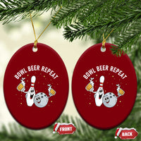 Funny Bowling Beer Lover Gift Ceramic Ornament Bowl Beer Repeat - Wonder Print Shop