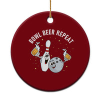 Funny Bowling Beer Lover Gift Ceramic Ornament Bowl Beer Repeat - Wonder Print Shop
