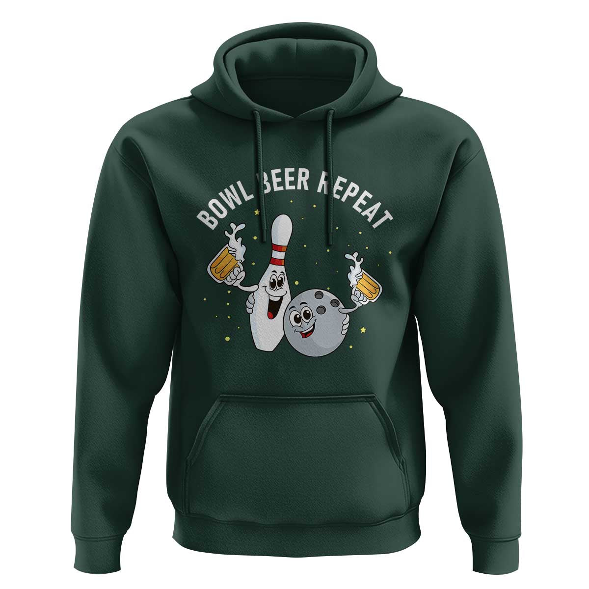 Funny Bowling Beer Lover Gift Hoodie Bowl Beer Repeat - Wonder Print Shop