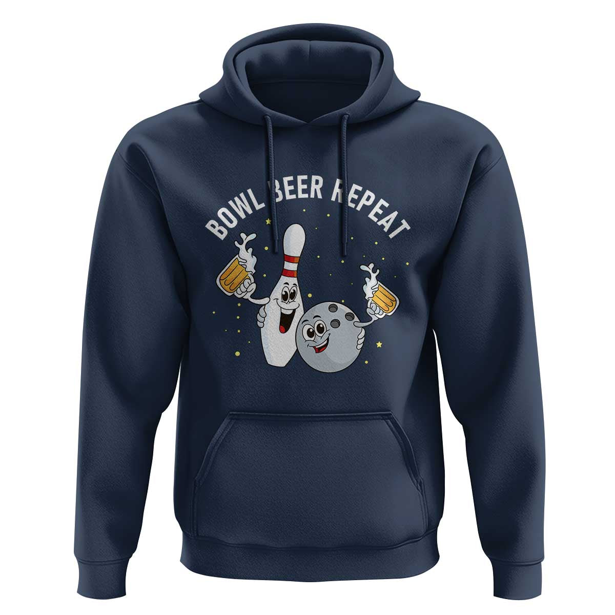 Funny Bowling Beer Lover Gift Hoodie Bowl Beer Repeat - Wonder Print Shop