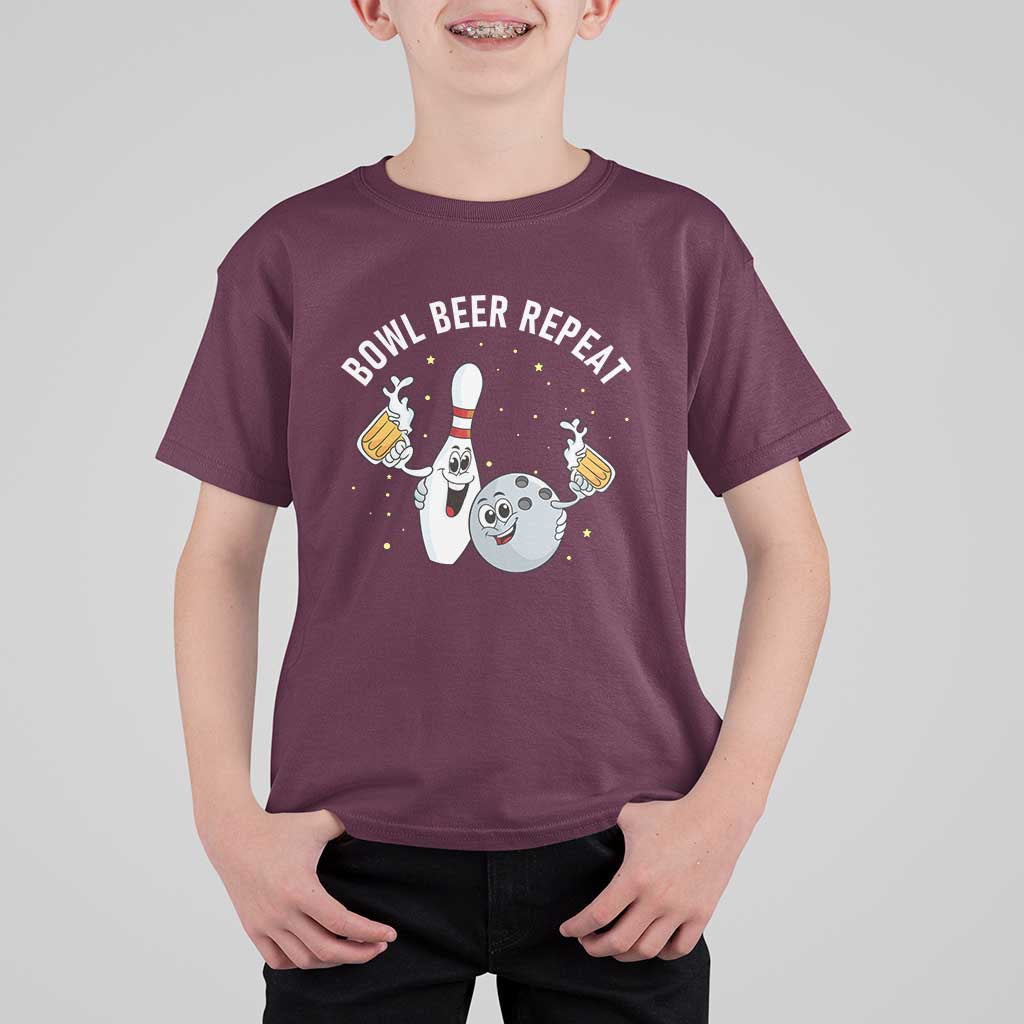 Funny Bowling Beer Lover Gift T Shirt For Kid Bowl Beer Repeat - Wonder Print Shop