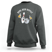Funny Bowling Beer Lover Gift Sweatshirt Bowl Beer Repeat - Wonder Print Shop
