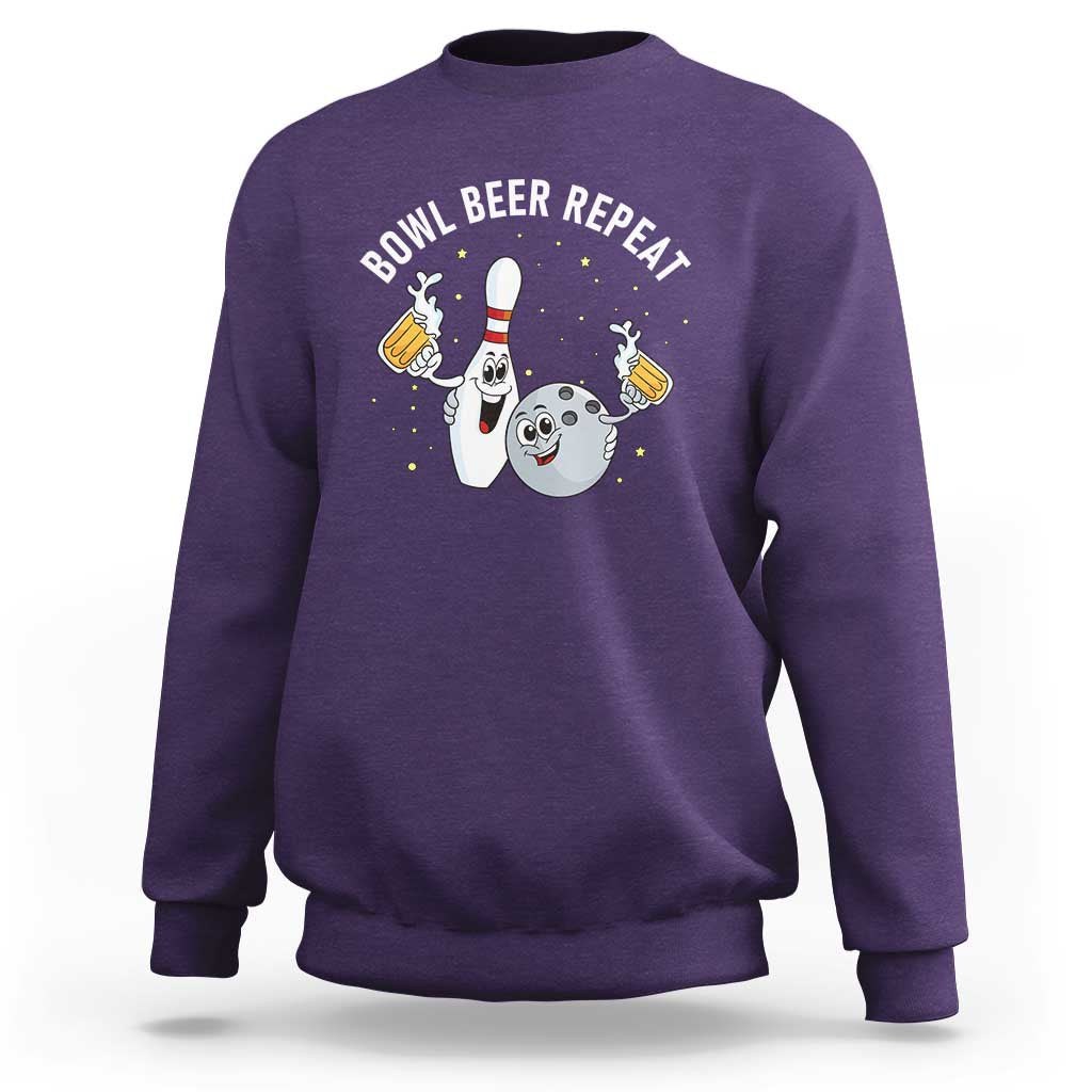 Funny Bowling Beer Lover Gift Sweatshirt Bowl Beer Repeat - Wonder Print Shop