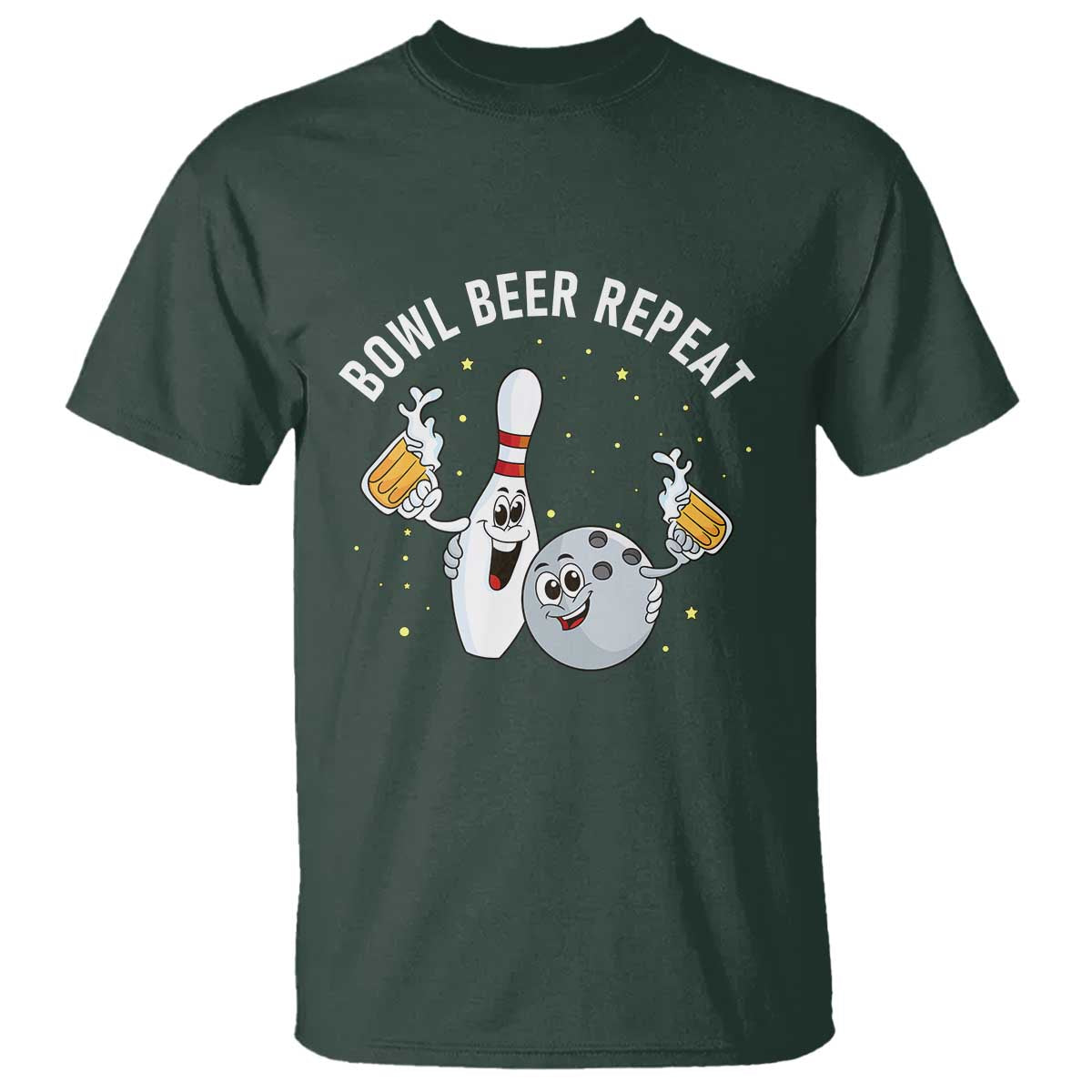 Funny Bowling Beer Lover Gift T Shirt Bowl Beer Repeat - Wonder Print Shop