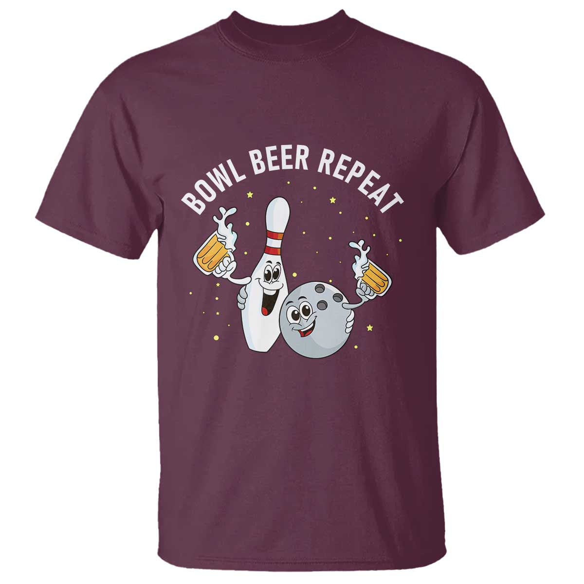 Funny Bowling Beer Lover Gift T Shirt Bowl Beer Repeat - Wonder Print Shop