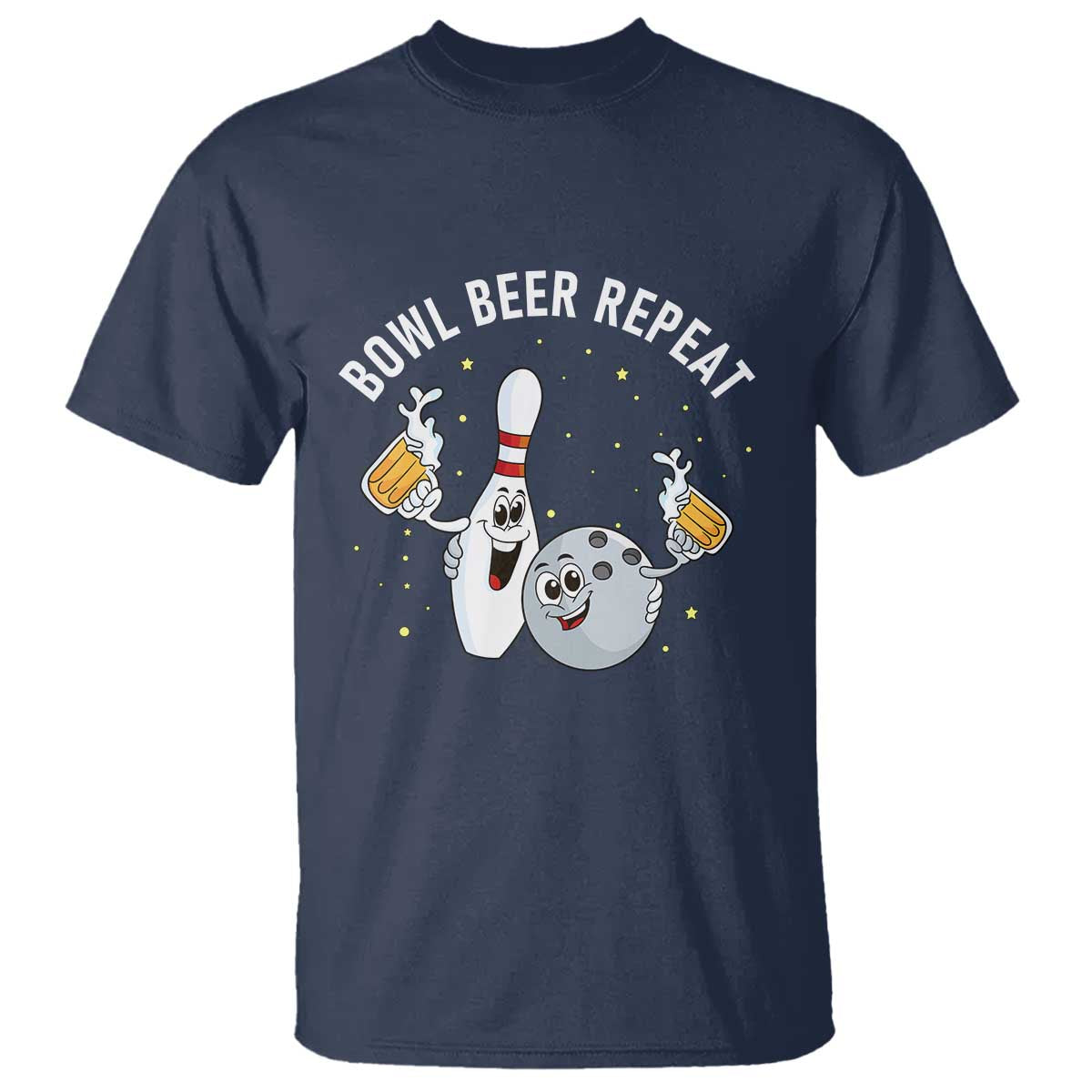 Funny Bowling Beer Lover Gift T Shirt Bowl Beer Repeat - Wonder Print Shop